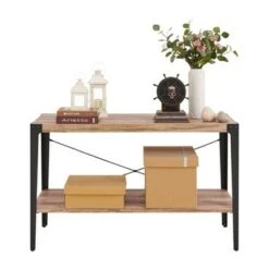 Modern Industrial Console Table Metal/Distressed Wood - Danya B. -Console Tables Sales unnamed file 3454