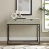 Faux Shagreen Modern 2 Drawer Entry Table - Saracina Home Gray -Console Tables Sales unnamed file 3456