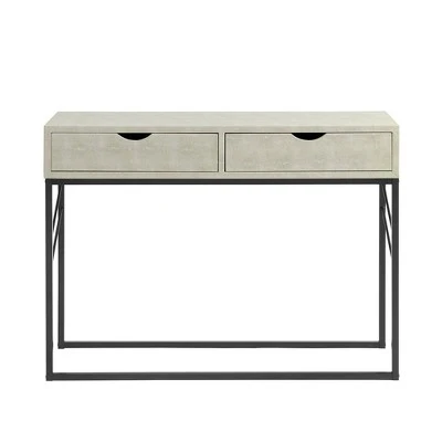 Faux Shagreen Modern 2 Drawer Entry Table - Saracina Home Gray 5 Faux Shagreen Modern 2 Drawer Entry Table - Saracina Home Gray - Image 3