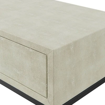 Faux Shagreen Modern 2 Drawer Entry Table - Saracina Home Gray 6 Faux Shagreen Modern 2 Drawer Entry Table - Saracina Home Gray - Image 4