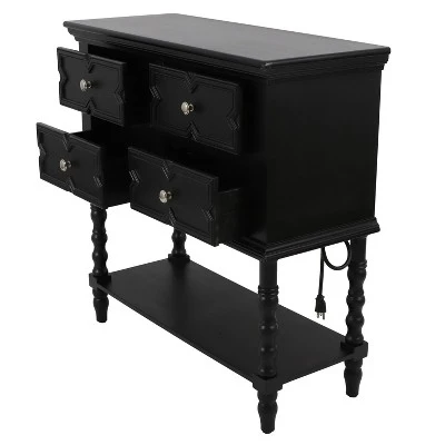 Decor Therapy Mona Four Drawer Console Table - Décor Therapy White 4 Decor Therapy Mona Four Drawer Console Table - Décor Therapy White - Image 2