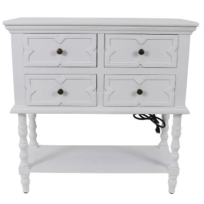 Decor Therapy Mona Four Drawer Console Table - Décor Therapy White 15 Decor Therapy Mona Four Drawer Console Table - Décor Therapy White - Image 13