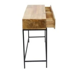 Mango Wood and Metal Console Table Natural Oak - The Urban Port -Console Tables Sales unnamed file 3587
