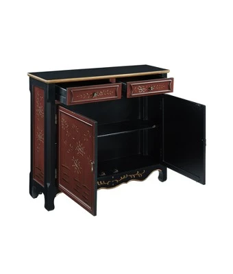 Jenny Hand Painted 2Door Console Table - Powell Company Red 3 Jenny Hand Painted 2Door Console Table - Powell Company Red