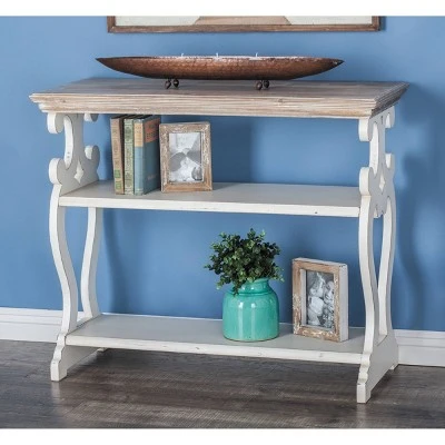 Olivia & May Farmhouse Wood Console Table White - Olivia & May 3 Olivia & May Farmhouse Wood Console Table White - Olivia & May