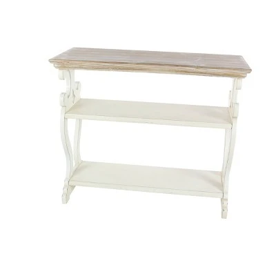 Olivia & May Farmhouse Wood Console Table White - Olivia & May 6 Olivia & May Farmhouse Wood Console Table White - Olivia & May - Image 4