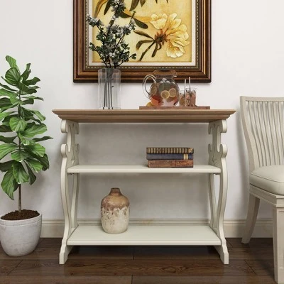 Olivia & May Farmhouse Wood Console Table White - Olivia & May 12 Olivia & May Farmhouse Wood Console Table White - Olivia & May - Image 10