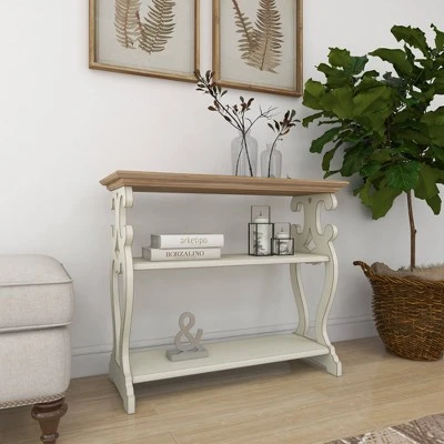 Olivia & May Farmhouse Wood Console Table White - Olivia & May 13 Olivia & May Farmhouse Wood Console Table White - Olivia & May - Image 11