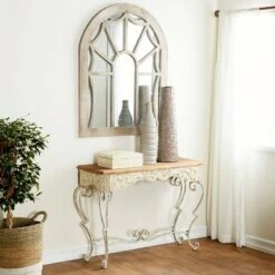 Olivia & May Farmhouse Vintage Inspired Console Table White - Olivia & May