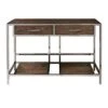 Modern Style Sofa Table Brown/Silver - HomeFare 1 Modern Style Sofa Table Brown/Silver - HomeFare -Console Tables Sales unnamed file 368