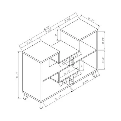 Alitano 6 Shelf Console Table White - miBasics 6 Alitano 6 Shelf Console Table White - miBasics - Image 4