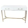 Metal and Wood Rectangular Console Table White - Olivia & May