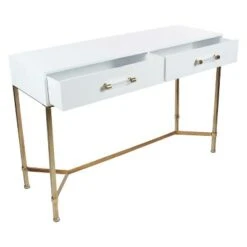 Metal and Wood Rectangular Console Table White - Olivia & May 13 Metal and Wood Rectangular Console Table White - Olivia & May -Console Tables Sales unnamed file 3731