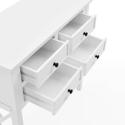 32" Middlebury Wood Console Table with 4 Drawers White - Alaterre Furniture 7 32" Middlebury Wood Console Table with 4 Drawers White - Alaterre Furniture - Image 5