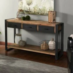 Calvin Console Table with Metal Frame Natural/Black - StyleCraft -Console Tables Sales unnamed file 3747