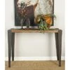 Olivia & May Industrial Iron and Wood Distressed Console Table Brown - Olivia & May