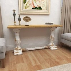 Olivia & May Vintage Wood Console Table White - Olivia & May 18 Olivia & May Vintage Wood Console Table White - Olivia & May -Console Tables Sales unnamed file 3796