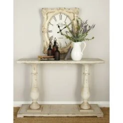 Olivia & May Antique Wood Console Table White - Olivia & May
