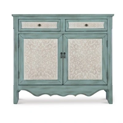 Duncan Cabinet Console Table Antique Blue - Powell Company 3 Duncan Cabinet Console Table Antique Blue - Powell Company