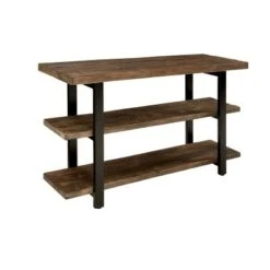 Pomona 2 Shelf Console Table Brown - Alaterre Furniture