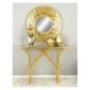 Metal and Mirror Art Deco Console Table Gold - Olivia & May
