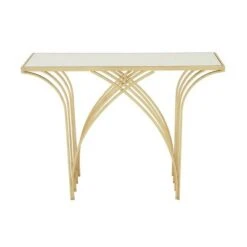Metal and Mirror Art Deco Console Table Gold - Olivia & May 11 Metal and Mirror Art Deco Console Table Gold - Olivia & May -Console Tables Sales unnamed file 3874