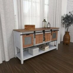 Olivia & May Farmhouse Storage Console Table Brown - Olivia & May -Console Tables Sales unnamed file 3913