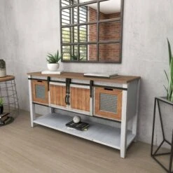 Olivia & May Farmhouse Storage Console Table Brown - Olivia & May -Console Tables Sales unnamed file 3915