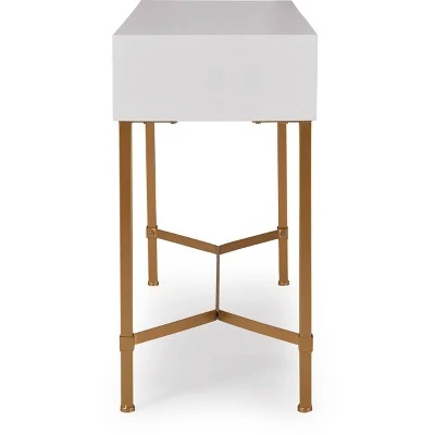 Jupiter Desk Console Table White/Gold - Adore Decor 4 Jupiter Desk Console Table White/Gold - Adore Decor - Image 2