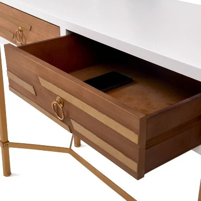 Jupiter Desk Console Table White/Gold - Adore Decor 7 Jupiter Desk Console Table White/Gold - Adore Decor - Image 5