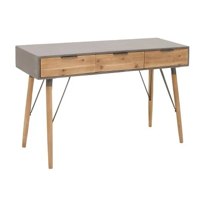 Olivia & May Modern Console Table with Drawers Brown - Olivia & May 4 Olivia & May Modern Console Table with Drawers Brown - Olivia & May - Image 2