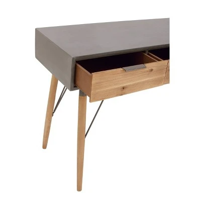 Olivia & May Modern Console Table with Drawers Brown - Olivia & May 6 Olivia & May Modern Console Table with Drawers Brown - Olivia & May - Image 4