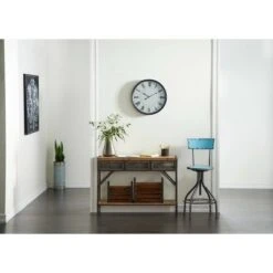 Olivia & May Industrial Console Table with Screen Drawers Brown - Olivia & May -Console Tables Sales unnamed file 3983