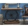 Olivia & May Industrial Wheel Console Table Brown - Olivia & May -Console Tables Sales unnamed file 3999