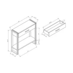 Supa 1 Drawer Console Table Vintage Walnut - miBasics -Console Tables Sales unnamed file 4030