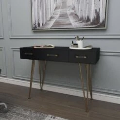 Olivia & May Modern 3 Drawer Console Table Black - Olivia & May -Console Tables Sales unnamed file 4060