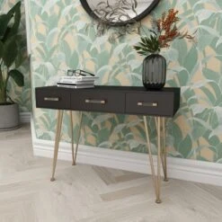 Olivia & May Modern 3 Drawer Console Table Black - Olivia & May -Console Tables Sales unnamed file 4061
