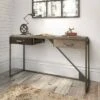 Refinery Console Table with Drawers Rustic Gray/Charred Wood - Bush Furniture