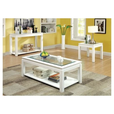 Tellma High Gloss Glass Top Sofa Table White - miBasics 4 Tellma High Gloss Glass Top Sofa Table White - miBasics - Image 2