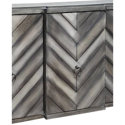 3 Door Chevron Console Table Modern Gray - Stylecraft 4 3 Door Chevron Console Table Modern Gray - Stylecraft - Image 2