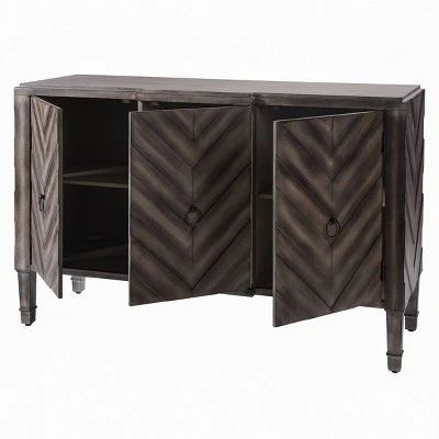 3 Door Chevron Console Table Modern Gray - Stylecraft 6 3 Door Chevron Console Table Modern Gray - Stylecraft - Image 4