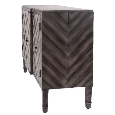 3 Door Chevron Console Table Modern Gray - Stylecraft 7 3 Door Chevron Console Table Modern Gray - Stylecraft - Image 5