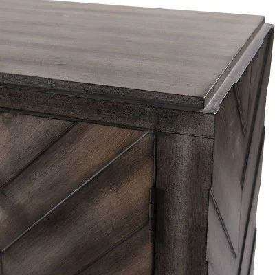 3 Door Chevron Console Table Modern Gray - Stylecraft 9 3 Door Chevron Console Table Modern Gray - Stylecraft - Image 7