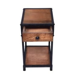 Wooden End Table with Drawer and Open Base Brown and Black - The Urban Port -Console Tables Sales unnamed file 4130