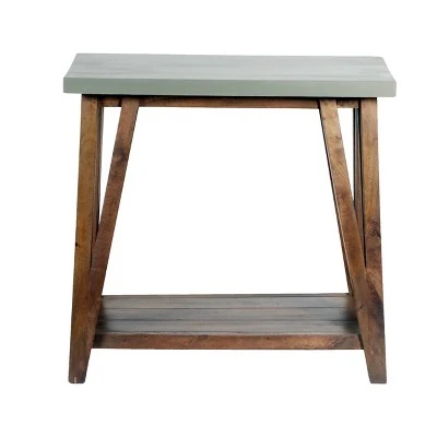 30" Brookside Console Media Table Concrete Coated Top and Wood Light Gray/Brown - Alaterre Furniture 3 30" Brookside Console Media Table Concrete Coated Top and Wood Light Gray/Brown - Alaterre Furniture