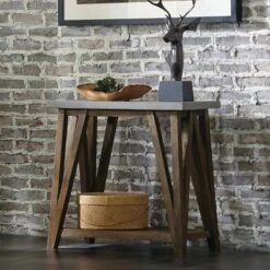 30" Brookside Console Media Table Concrete Coated Top and Wood Light Gray/Brown - Alaterre Furniture 10 30" Brookside Console Media Table Concrete Coated Top and Wood Light Gray/Brown - Alaterre Furniture -Console Tables Sales unnamed file 4172
