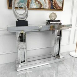 Olivia & May Glam Wood Console Table Silver - Olivia & May -Console Tables Sales unnamed file 4245