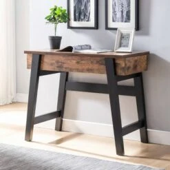 Pasco Lift Top Console Table Distressed Brown - miBasics