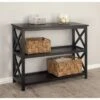 Wood 2 Shelf Console Table Green - Olivia & May
