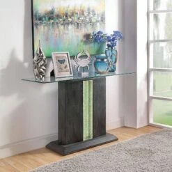 Danziger Pedestal Base Sofa Table with LED Light Gray - miBasics -Console Tables Sales unnamed file 4312